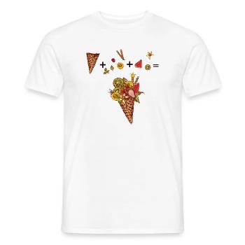 Cornet de glace aux fruits colorés - T-shirt homme - blanc - Devant - AI Model Male 178 dark (178cm)