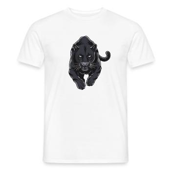 Schwarzer Panther Sprinter Illustration - T-shirt homme - blanc - Devant - AI Model Male 178 dark (178cm)