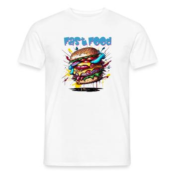 Burger - Hamburger - Fastfood - Männer T-Shirt - Weiß - Vorne - AI Model Male 178 dark (178cm)