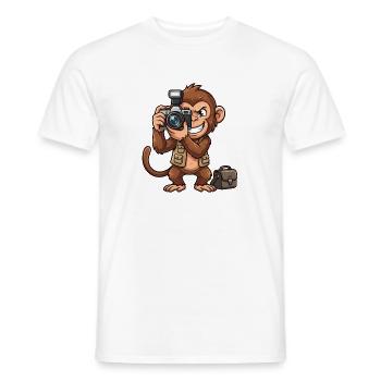 Abenteuer Affe mit Kamera - Männer T-Shirt - Weiß - Vorne - AI Model Male 178 dark (178cm)
