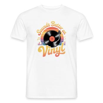 Ça sonne mieux sur vinyle. - T-shirt homme - blanc - Devant - AI Model Male 178 dark (178cm)