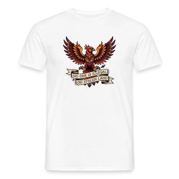 Personne n’est illégal sur des terres volées - T-shirt homme - blanc - Devant - AI Model Male 178 dark (178cm)