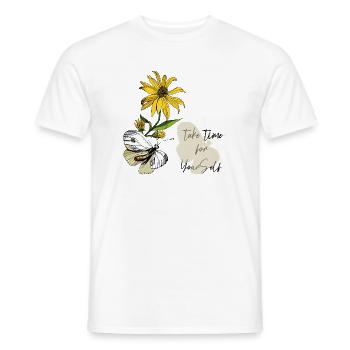 Sonnenblume & Schmetterling - Männer T-Shirt - Weiß - Vorne - AI Model Male 178 dark (178cm)