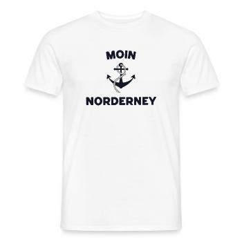 Moin Norderney – Maritime Anchor Design - Men's T-Shirt - white - Front - AI Model Male 178 dark (178cm)