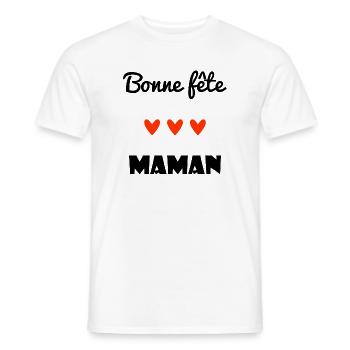HAPPY BIRTHDAY. HAPPY MOTHER'S DAY. MAMMA. MOTHER'S DAY - Men's T-Shirt - white - Front - AI Model Male 178 dark (178cm)