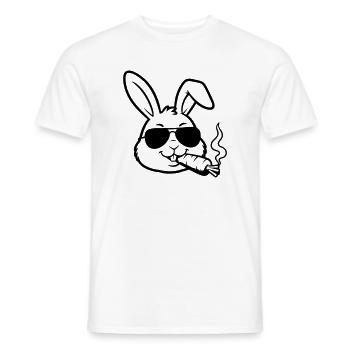Cool Bunny Glasses Carrot Outline - Men's T-Shirt - white - Front - AI Model Male 178 dark (178cm)