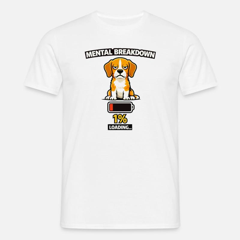 Mentalt sammenbrud Beagle indlæsning - T-shirt til herrer - hvid