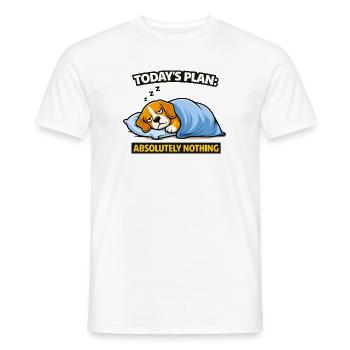 Today’s Plan: Absolutely Nothing Dog - Men's T-Shirt - white - Front - AI Model Male 178 dark (178cm)