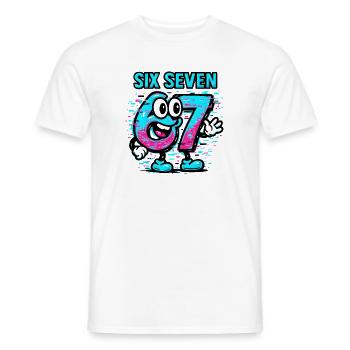 Six Seven 67 Meme Glitch Mascot Italian Brainrot - Männer T-Shirt - Weiß - Vorne - AI Model Male 178 dark (178cm)