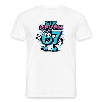 Six Seven 67 Meme Glitch Mascot Italian Brainrot - Männer T-Shirt - Weiß - Vorne - AI Model Male 178 dark (178cm)