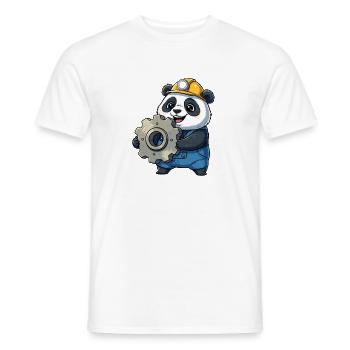 Panda Construction Worker with Gear - Men's T-Shirt - white - Front - AI Model Male 178 dark (178cm)