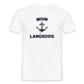 Moin Langeoog – Maritimes Anker-Design - Männer T-Shirt - Weiß - Vorne - AI Model Male 178 dark (178cm)