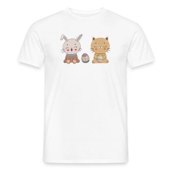 niedliche Katzen  Osterfest - Männer T-Shirt - Weiß - Vorne - AI Model Male 178 dark (178cm)