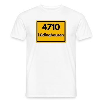 ALTE POSTLEITZAHL PLZ RETRO 4710 LÜDINGHAUSEN NRW - Männer T-Shirt - Weiß - Vorne - AI Model Male 178 dark (178cm)
