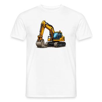 Gelber Bagger - Männer T-Shirt - Weiß - Vorne - AI Model Male 178 dark (178cm)