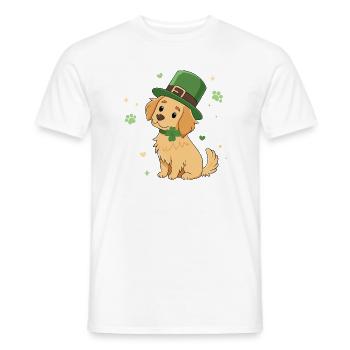 Lucky Irish Puppy - Men's T-Shirt - white - Front - AI Model Male 178 dark (178cm)