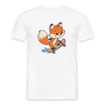Urban Skateboarder Fox - Men's T-Shirt - white - Front - AI Model Male 178 dark (178cm)