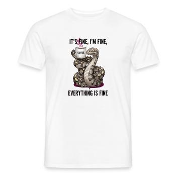 Its Fine In Fine Coffee Snake Humor - Men's T-Shirt - white - Front - AI Model Male 178 dark (178cm)