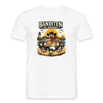 Banditen des Nordens Möwen Fischbrötchen Diebe - Männer T-Shirt - Weiß - Vorne - AI Model Male 178 dark (178cm)