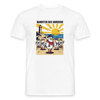 Banditen des Nordens Möwen Fischbrötchen Diebe - Männer T-Shirt - Weiß - Vorne - AI Model Male 178 dark (178cm)