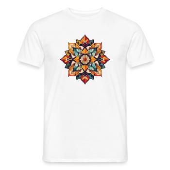 Autumn Leaves Mandala Autumnal Colorful Color Palette - Men's T-Shirt - white - Front - AI Model Male 178 dark (178cm)