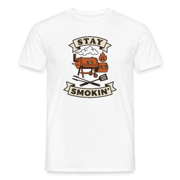 Fumoir barbecue viande continue de fumer - T-shirt homme - blanc - Devant - AI Model Male 178 dark (178cm)