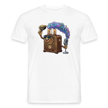 Radio vintage - T-shirt homme - blanc - Devant - AI Model Male 178 dark (178cm)