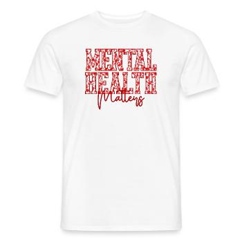 Chemise fleurie Mental Health Matters – Santé mentale - T-shirt homme - blanc - Devant - AI Model Male 178 dark (178cm)
