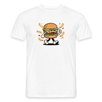 Energiegeladener und gourmetischer Cartoon-Burger - Männer T-Shirt - Weiß - Vorne - AI Model Male 178 dark (178cm)