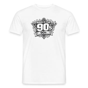 Fabriqué dans les années 90 : logo rétro - T-shirt homme - blanc - Devant - AI Model Male 178 dark (178cm)