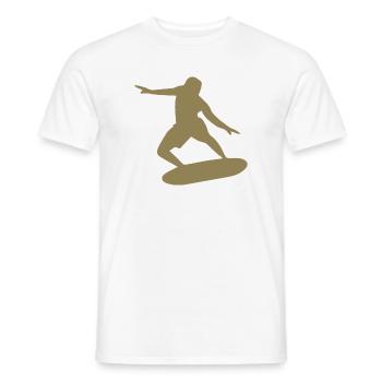 Silhouette de surfeur Surf Minimaliste - T-shirt homme - blanc - Devant - AI Model Male 178 dark (178cm)
