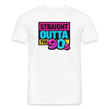 Straight Outta The 90s Neon - Männer T-Shirt - Weiß - Vorne - AI Model Male 178 dark (178cm)