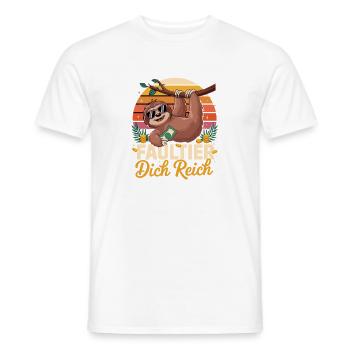 Faultier Dich Reich Lustiger Faultier Money - Männer T-Shirt - Weiß - Vorne - AI Model Male 178 dark (178cm)