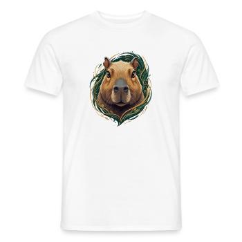 Capybara in an ornamental frame - Men's T-Shirt - white - Front - AI Model Male 178 dark (178cm)