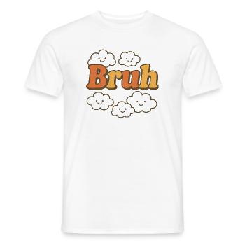 Bruh Clouds Glitter Typography - Men's T-Shirt - white - Front - AI Model Male 178 dark (178cm)