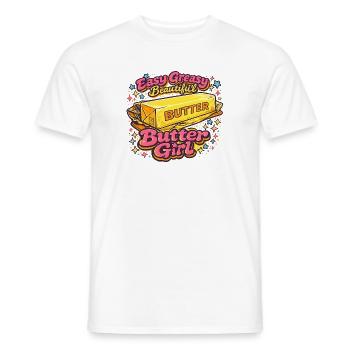 Butter Girl Retro Pop Art Illustration - Men's T-Shirt - white - Front - AI Model Male 178 dark (178cm)