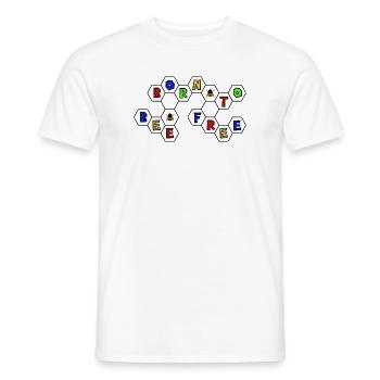 born_to_bee_free - T-shirt homme - blanc - Devant - AI Model Male 178 dark (178cm)