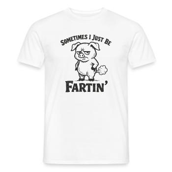 Sometimes I'm just a farting pig - Men's T-Shirt - white - Front - AI Model Male 178 dark (178cm)
