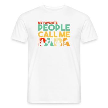 Meine Lieblingsleute nennen mich Papa-Linienarbeiter - Männer T-Shirt - Weiß - Vorne - AI Model Male 178 dark (178cm)