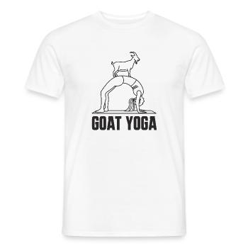 Yoga de chèvre - Drôle de design de fitness de yoga de chèvre - T-shirt homme - blanc - Devant - AI Model Male 178 dark (178cm)