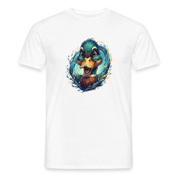 Cheerful Waterfowl Splash - Men's T-Shirt - white - Front - AI Model Male 178 dark (178cm)