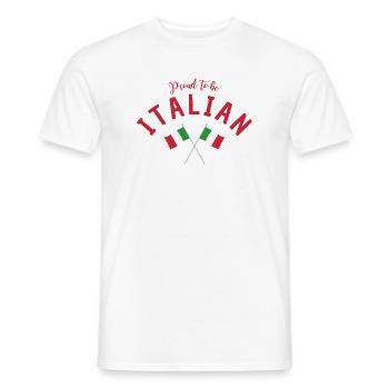 Stolz darauf, Italiener mit gekreuzten Flaggen zu sein - Männer T-Shirt - Weiß - Vorne - AI Model Male 178 dark (178cm)