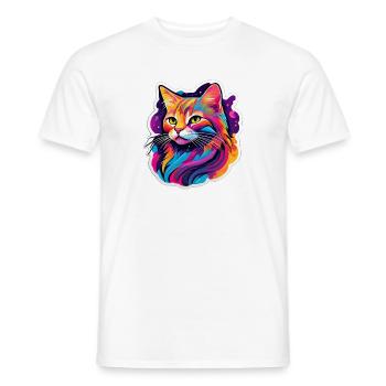Rainbow Bright Cat - Men's T-Shirt - white - Front - AI Model Male 178 dark (178cm)