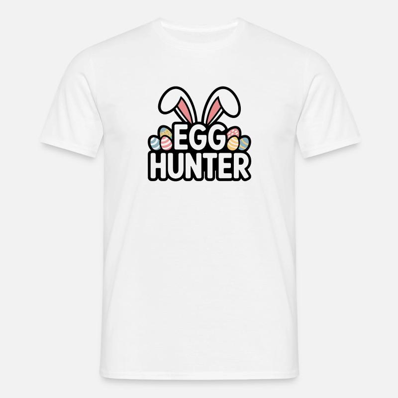 Egg Hunter Bunny – Easter Design - Men's T-Shirt - white