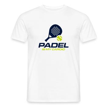 Padel ist mein Cardio-lustiges Padelspieler-Shirt - Männer T-Shirt - Weiß - Vorne - AI Model Male 178 dark (178cm)