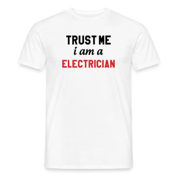 Fais-Moi Confiance Je Suis Électricien : Sécurité - T-shirt homme - blanc - Devant - AI Model Male 178 dark (178cm)