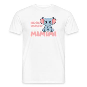 Ich Höre Immer Nur Ein Mimimi Elefant - Männer T-Shirt - Weiß - Vorne - AI Model Male 178 dark (178cm)