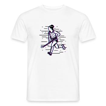 Hockey sur gazon filles - T-shirt homme - blanc - Devant - AI Model Male 178 dark (178cm)