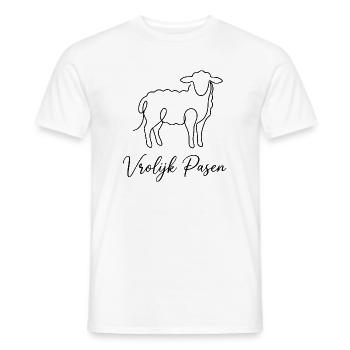 Vrolijk Pasen, Schattig Lammetje Shirt, Tasche - Männer T-Shirt - Weiß - Vorne - AI Model Male 178 dark (178cm)