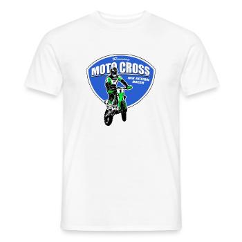 Moto Cross - Supercross - Moto Cross - Offroad - Männer T-Shirt - Weiß - Vorne - AI Model Male 178 dark (178cm)